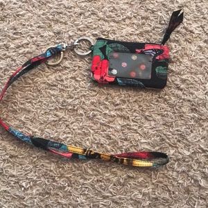 Vera Bradley zip ID card and lanyard